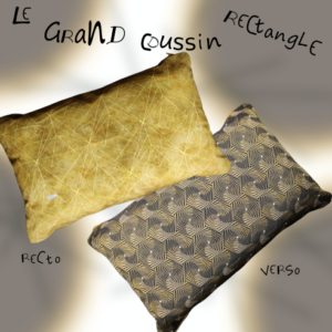 coussin rectangle jaune moutarde