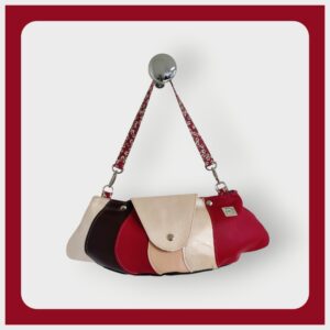Sac création cuir vanille fraise